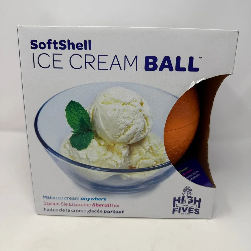 UCO High Fives SoftShell Ice Cream Ball Manual Maker Orange 1 Pint New in Box